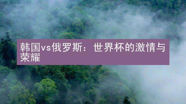 韩国vs俄罗斯：世界杯的激情与荣耀